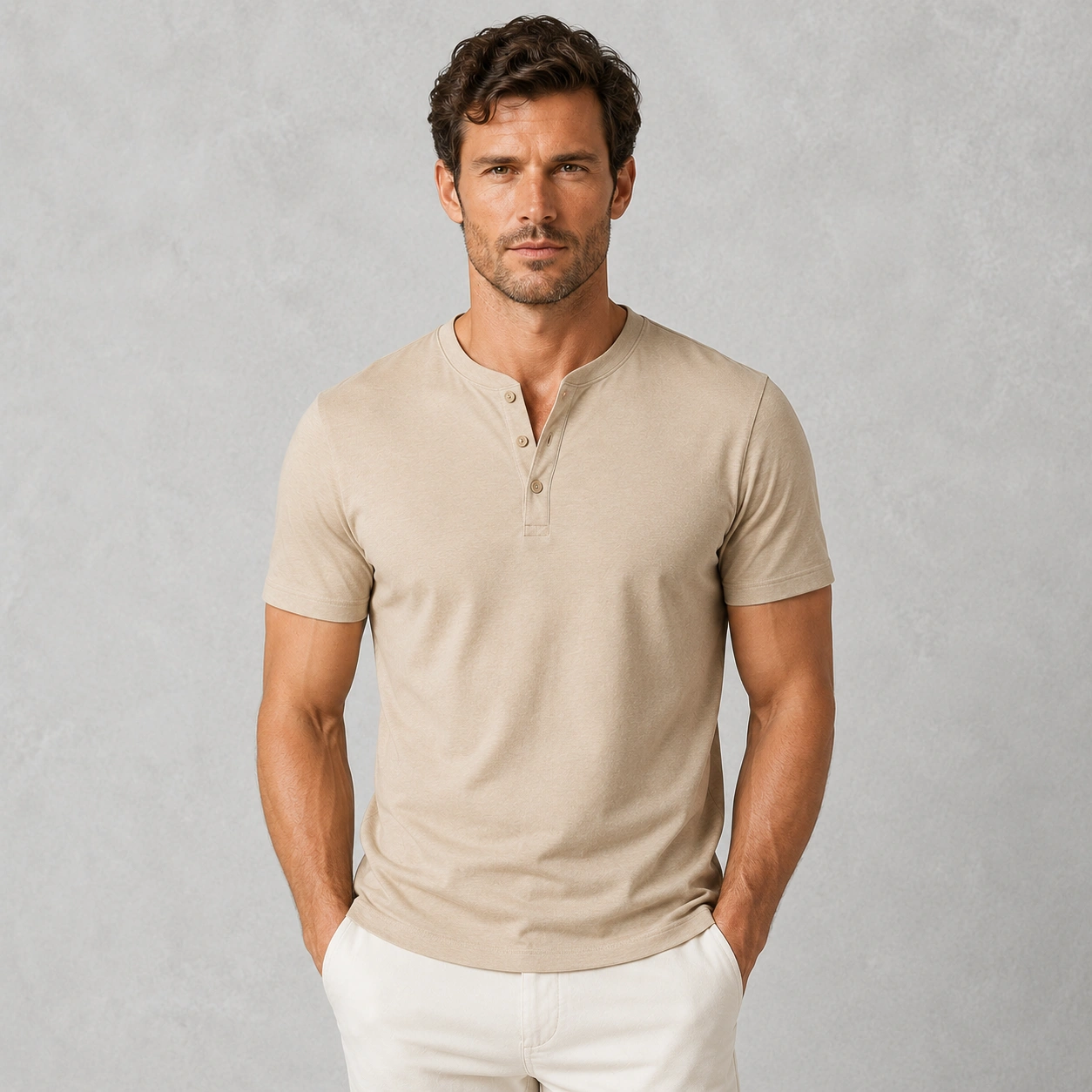 Camiseta Box Fit Areia