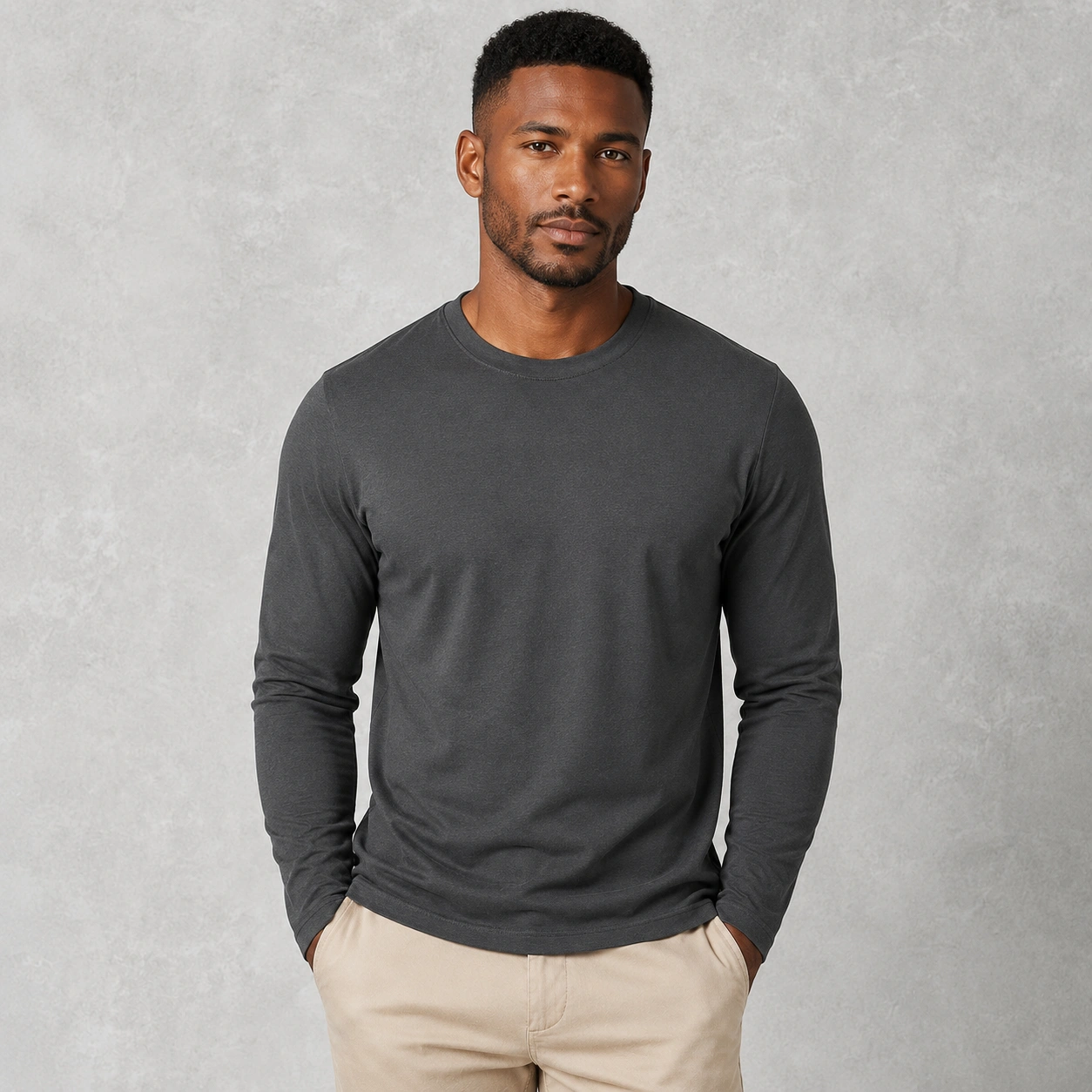 Camiseta Long Fit Cinza